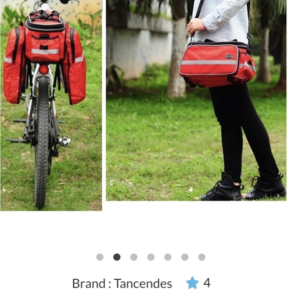 Tancendes Red Nylon Rear Bike Bag - Picture 11 of 13